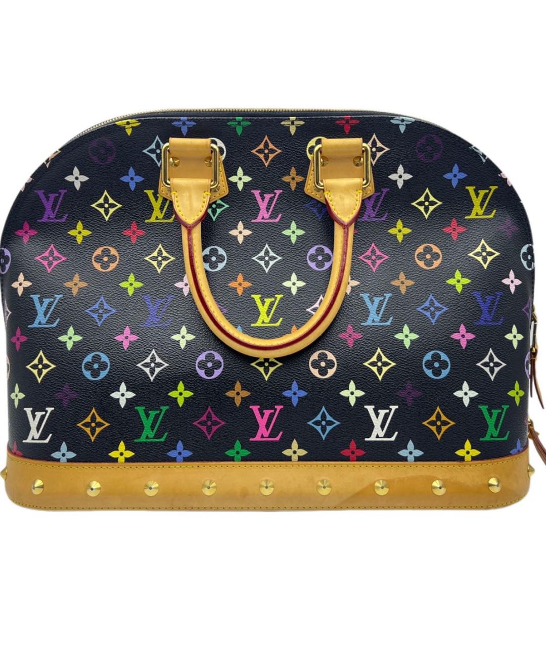 LOUIS VUITTON Черная кожаная сумка с короткими ручками, фото 2