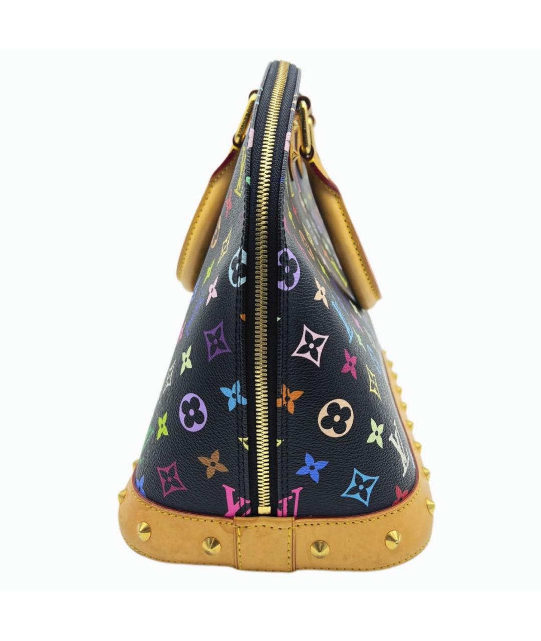 LOUIS VUITTON Черная кожаная сумка с короткими ручками, фото 4
