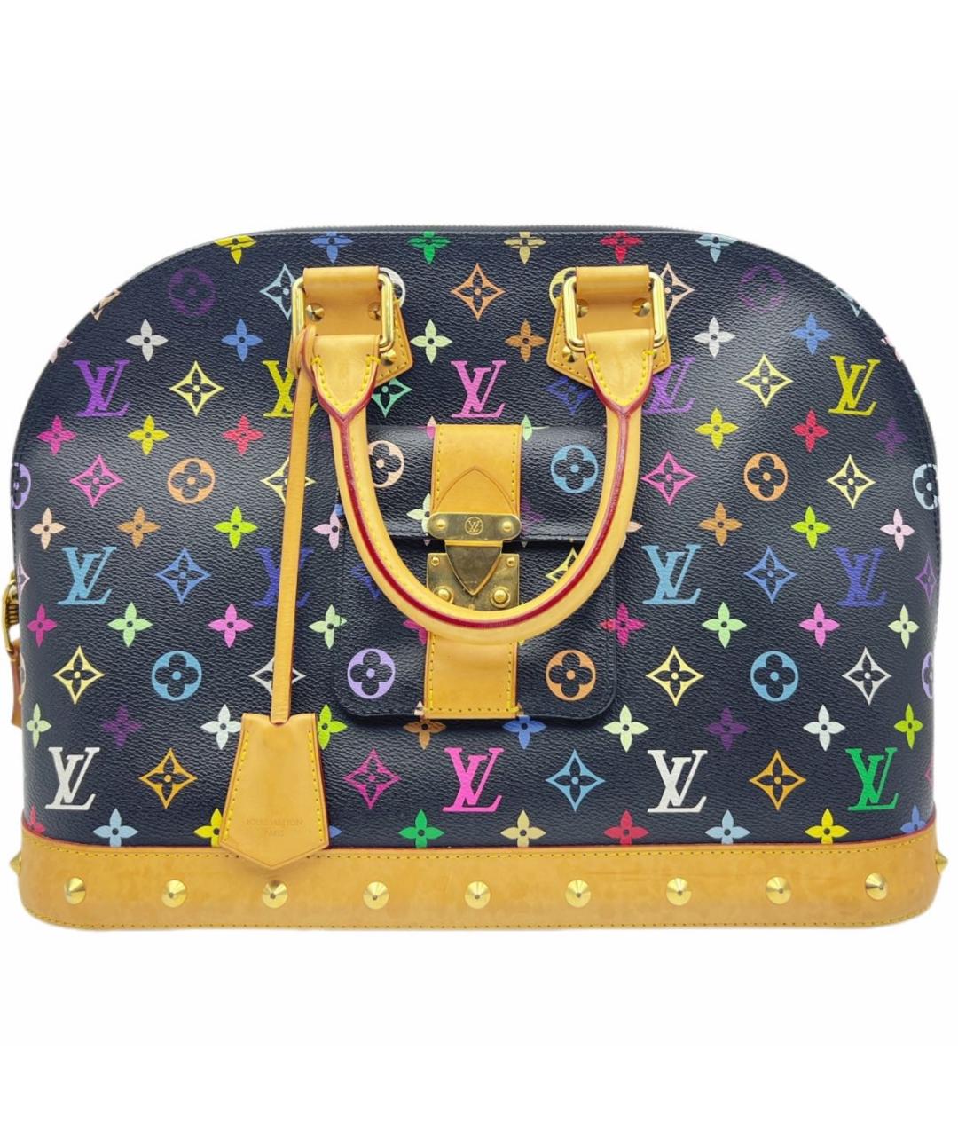 LOUIS VUITTON Черная кожаная сумка с короткими ручками, фото 8