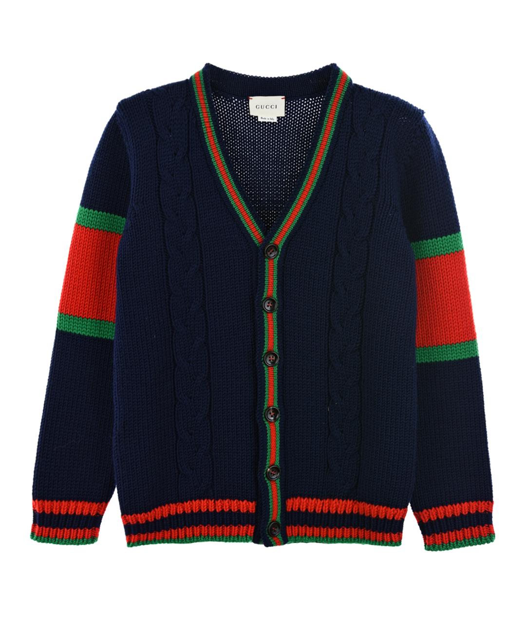 GUCCI Темно-синий шерстяной кардиган, фото 1