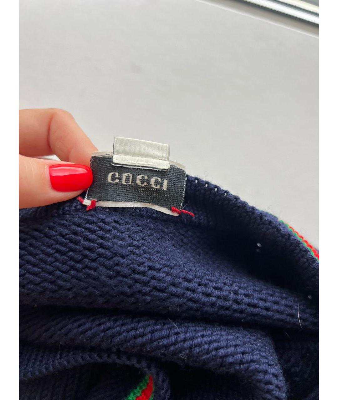 GUCCI Темно-синий шерстяной кардиган, фото 8