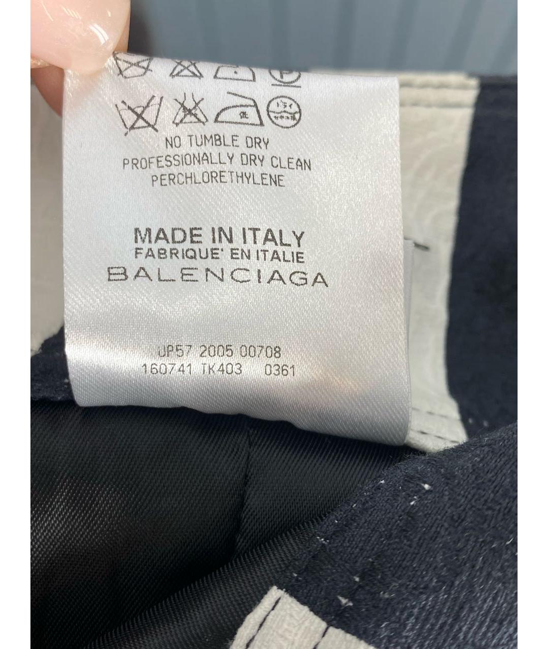 BALENCIAGA Черная хлопко-эластановая юбка мини, фото 8