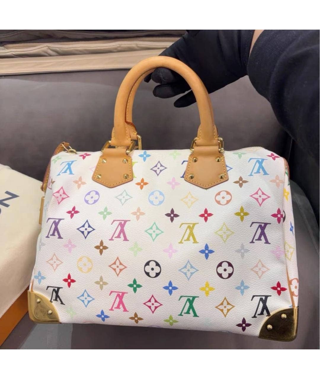 LOUIS VUITTON Белая кожаная сумка тоут, фото 2