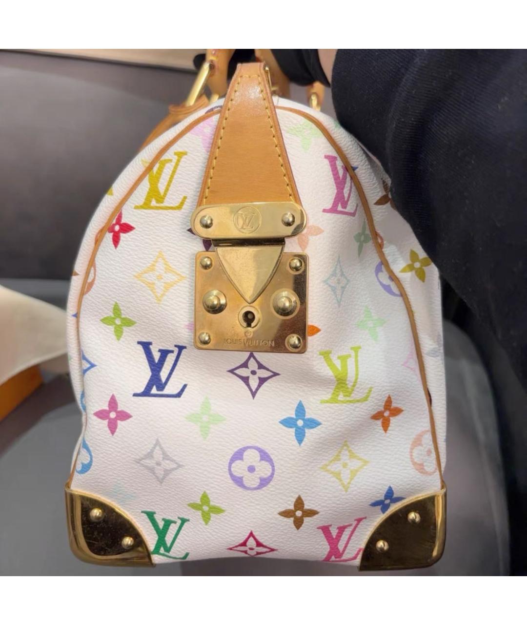 LOUIS VUITTON Белая кожаная сумка тоут, фото 7