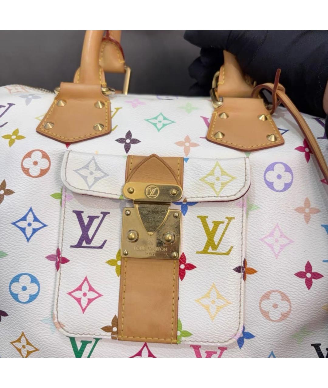LOUIS VUITTON Белая кожаная сумка тоут, фото 5