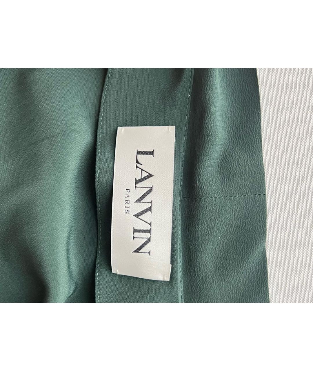 LANVIN Зеленая шелковая блузы, фото 6