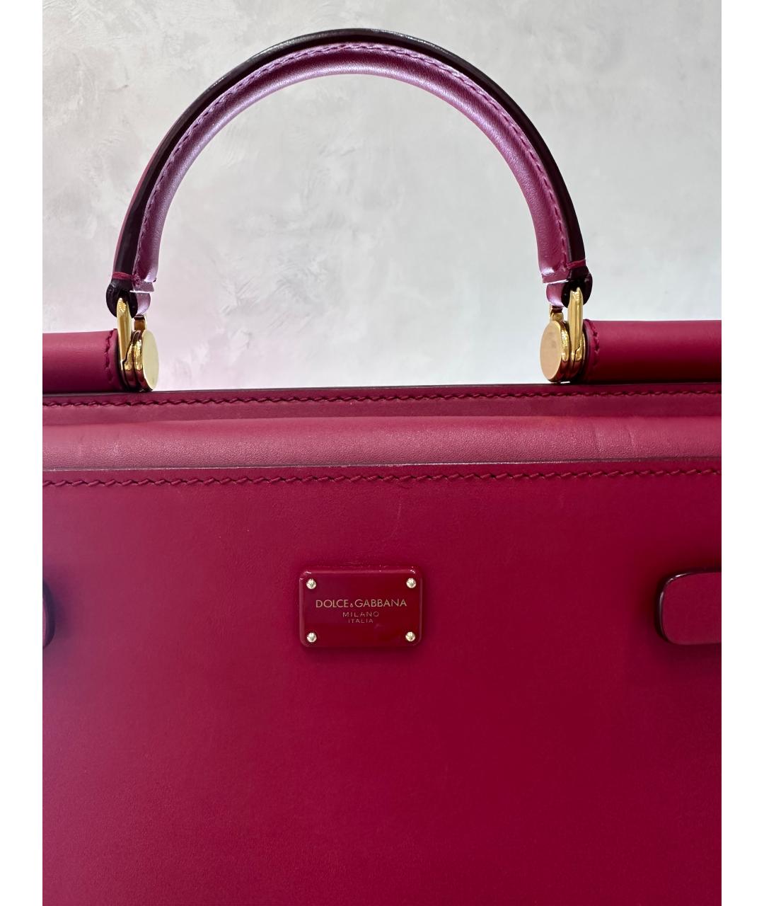 DOLCE&GABBANA Красная кожаная сумка с короткими ручками, фото 8