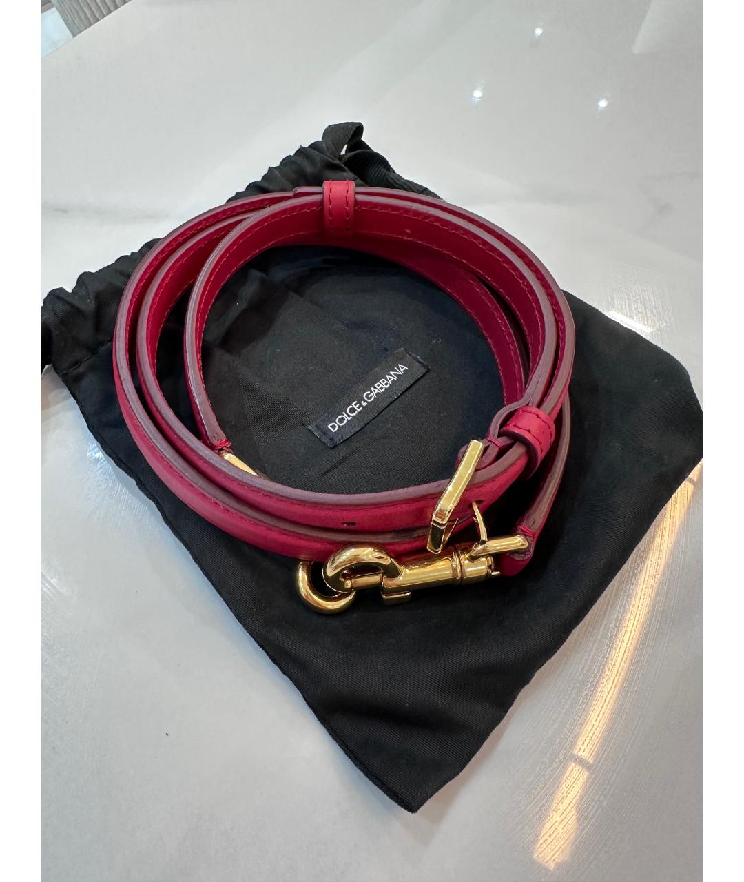 DOLCE&GABBANA Красная кожаная сумка с короткими ручками, фото 6