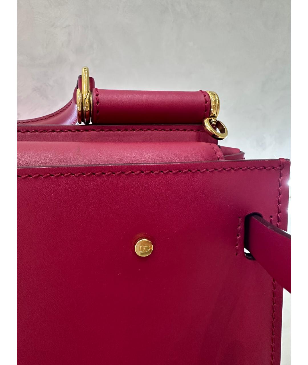 DOLCE&GABBANA Красная кожаная сумка с короткими ручками, фото 7