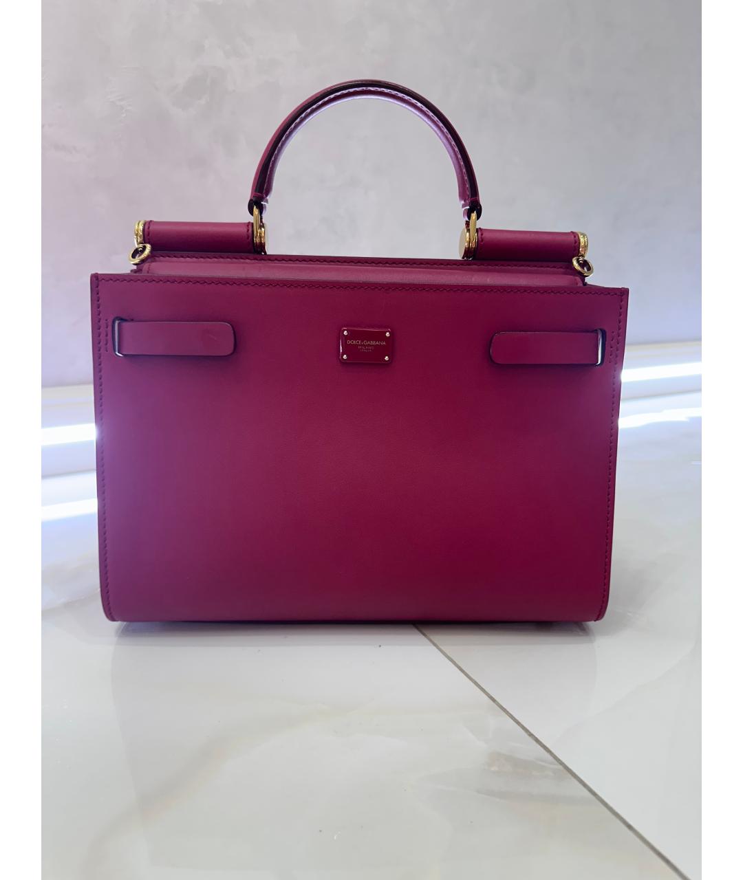 DOLCE&GABBANA Красная кожаная сумка с короткими ручками, фото 9