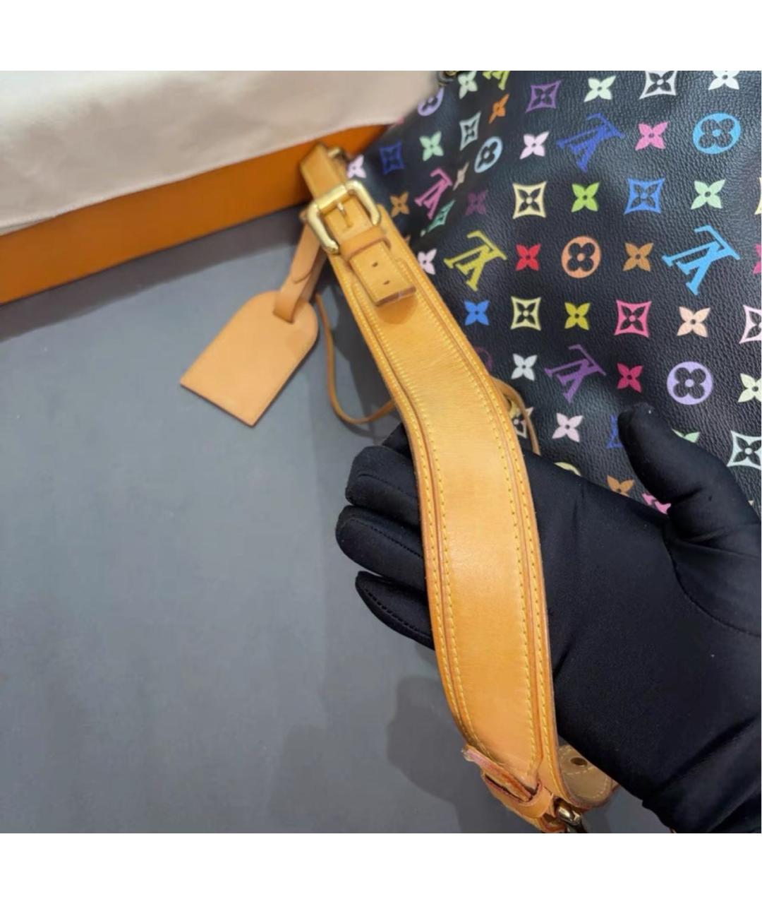 LOUIS VUITTON Черная кожаная сумка тоут, фото 4