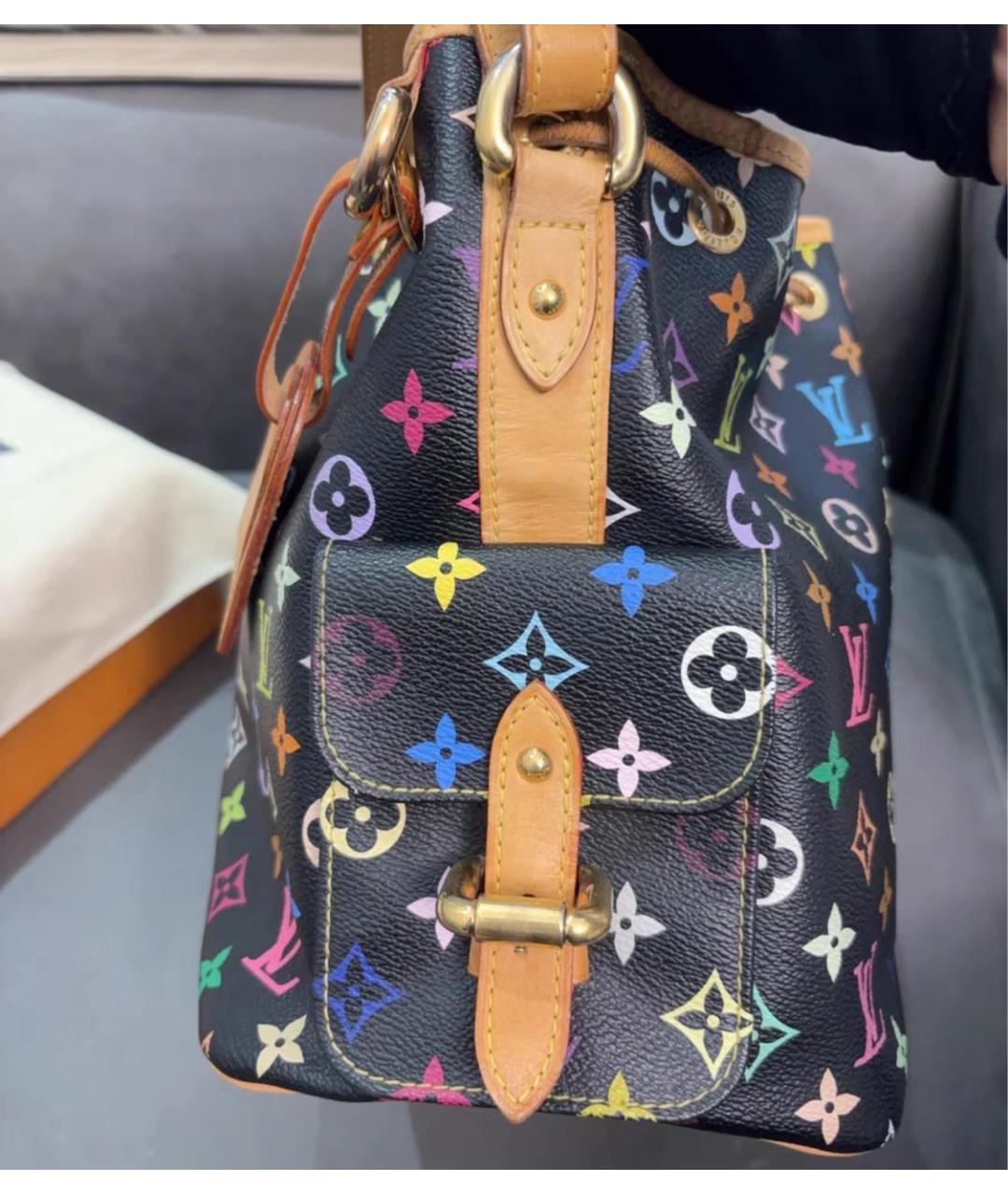 LOUIS VUITTON Черная кожаная сумка тоут, фото 8