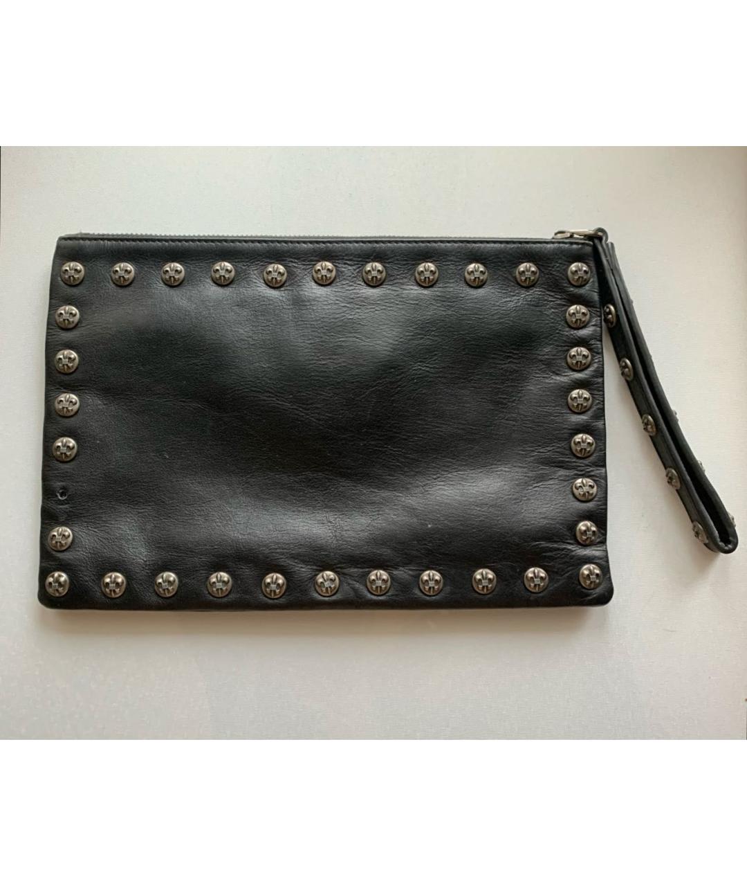 CHROME HEARTS Черная кожаная барсетка, фото 3