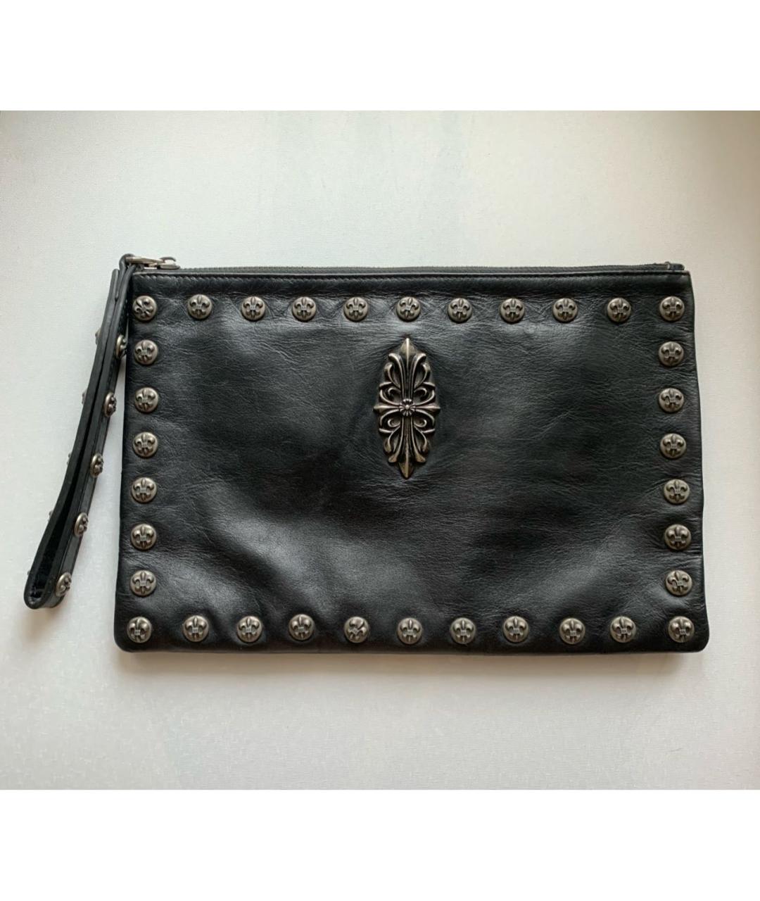 CHROME HEARTS Черная кожаная барсетка, фото 9