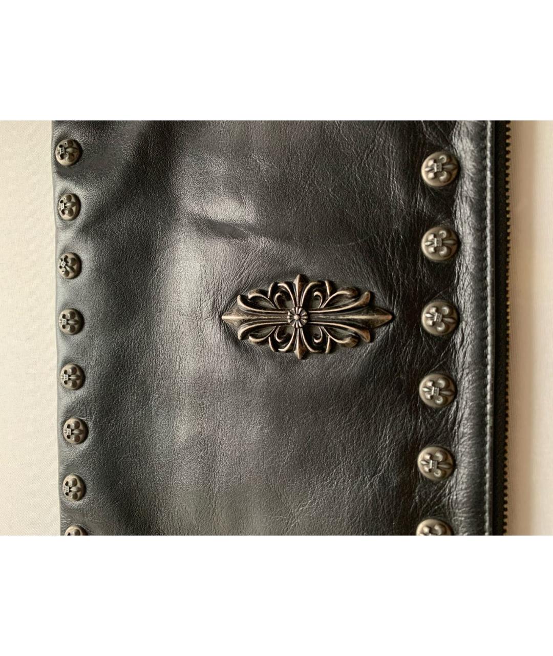 CHROME HEARTS Черная кожаная барсетка, фото 7