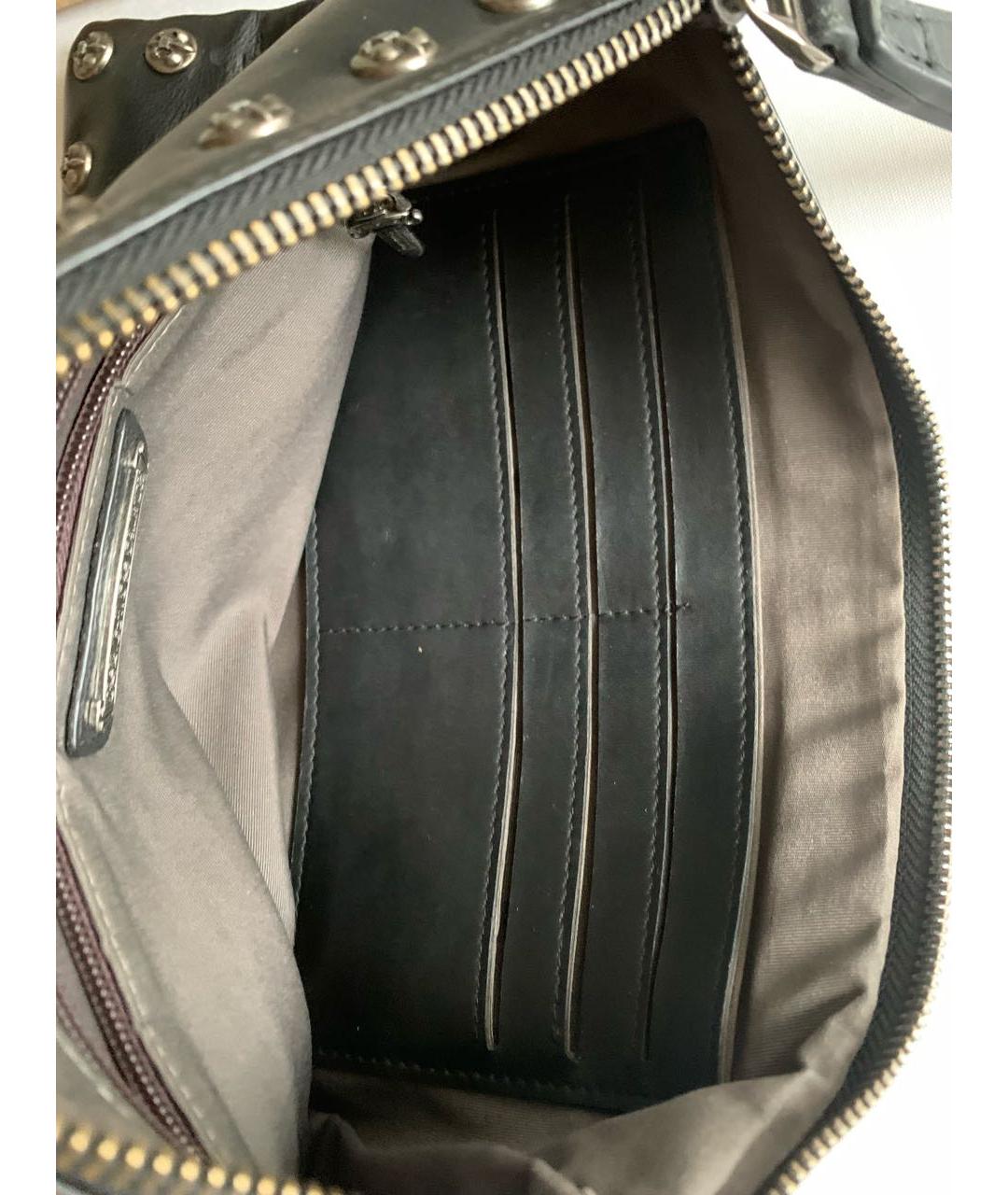 CHROME HEARTS Черная кожаная барсетка, фото 6