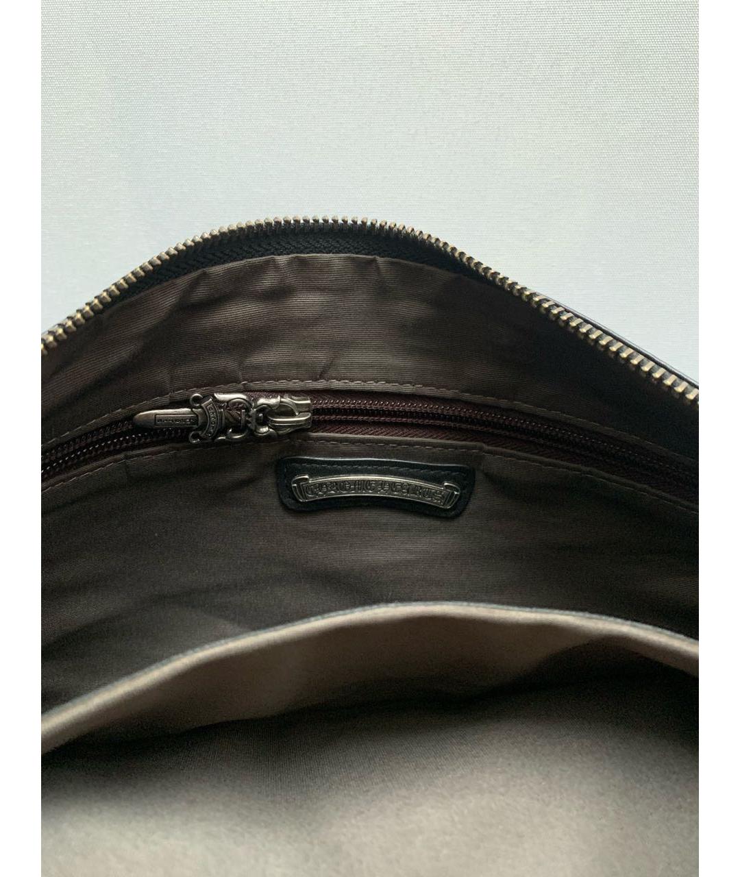 CHROME HEARTS Черная кожаная барсетка, фото 5