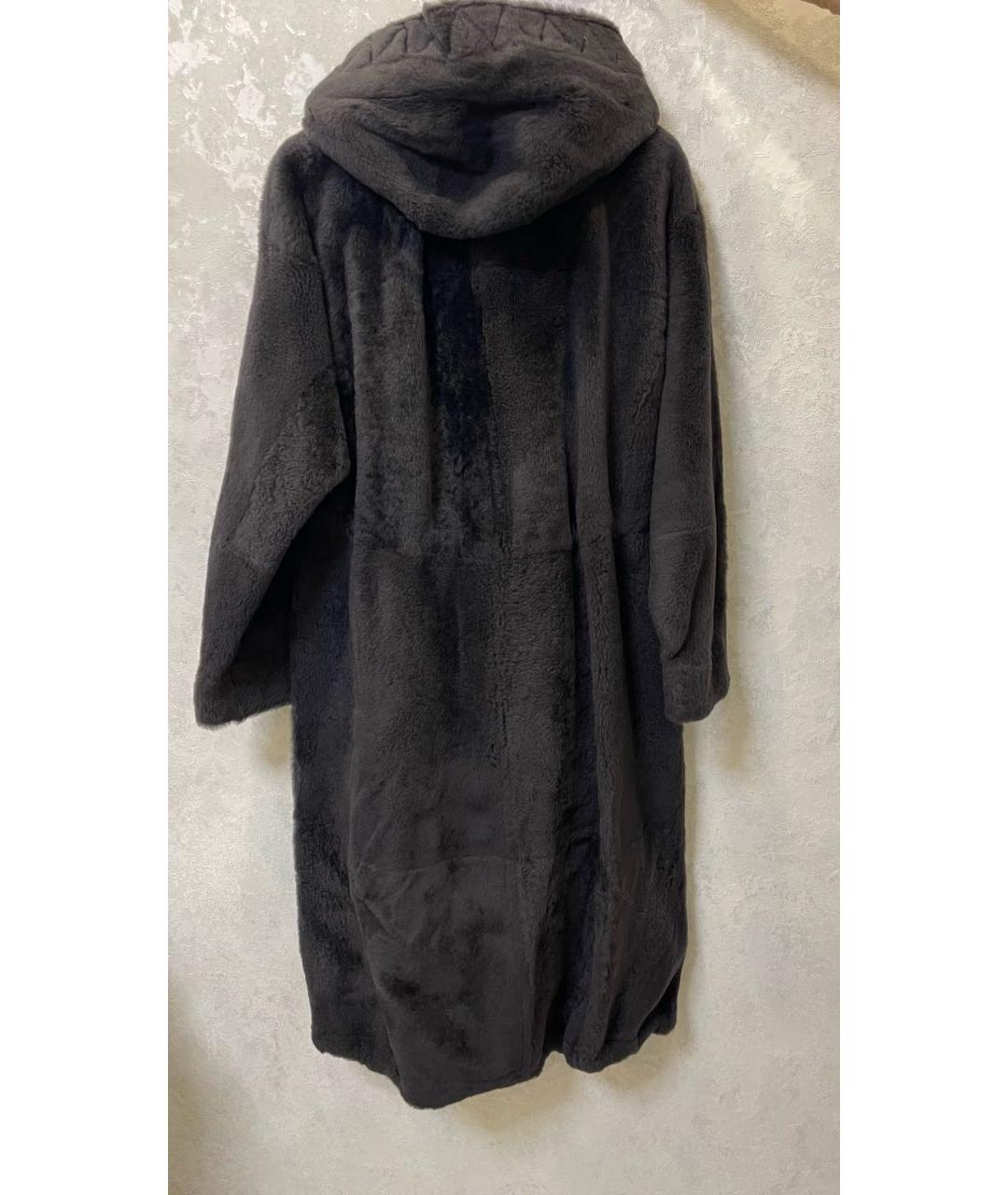 BRUNELLO CUCINELLI Антрацитовая шерстяная дубленка, фото 3