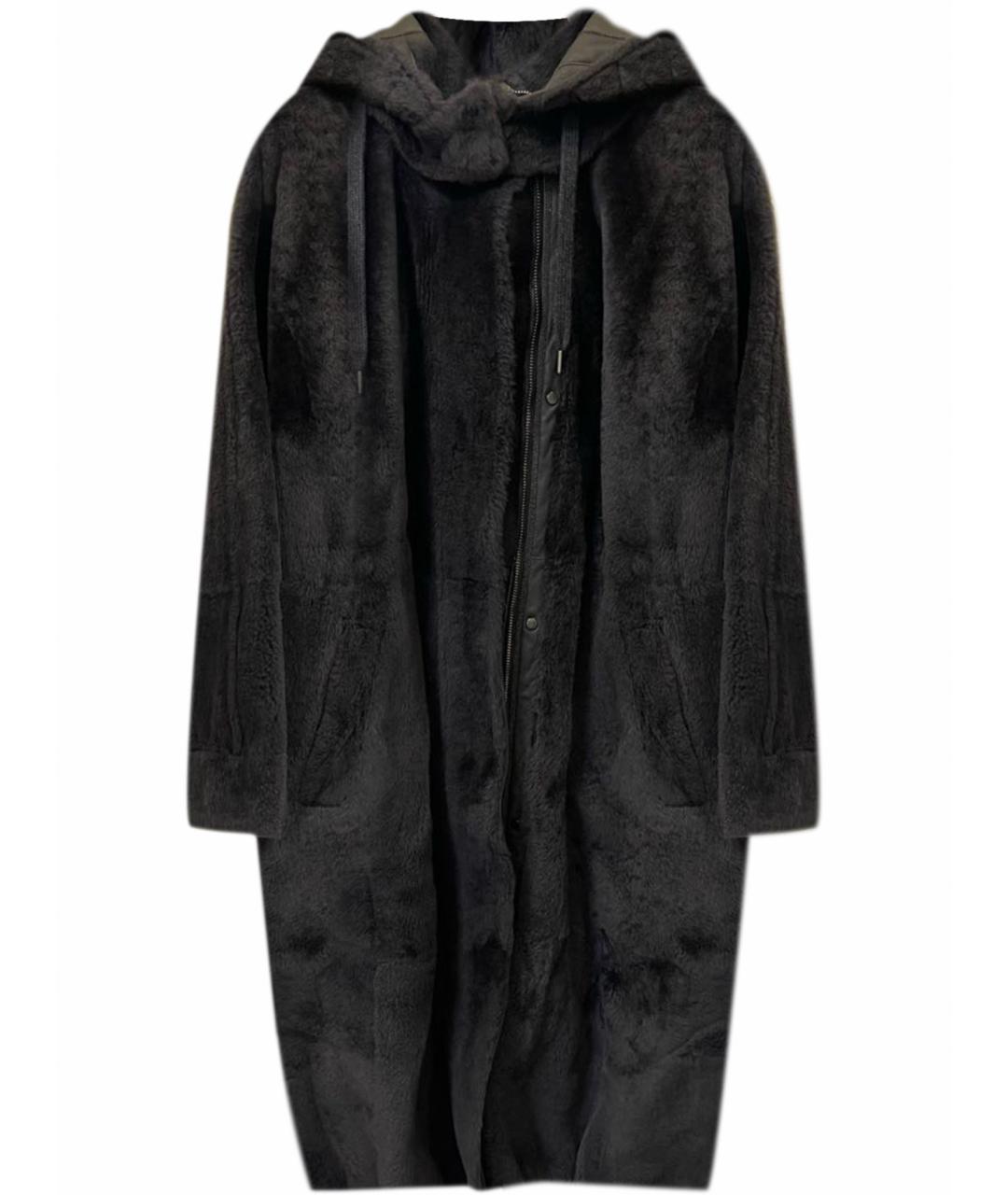 BRUNELLO CUCINELLI Антрацитовая шерстяная дубленка, фото 1