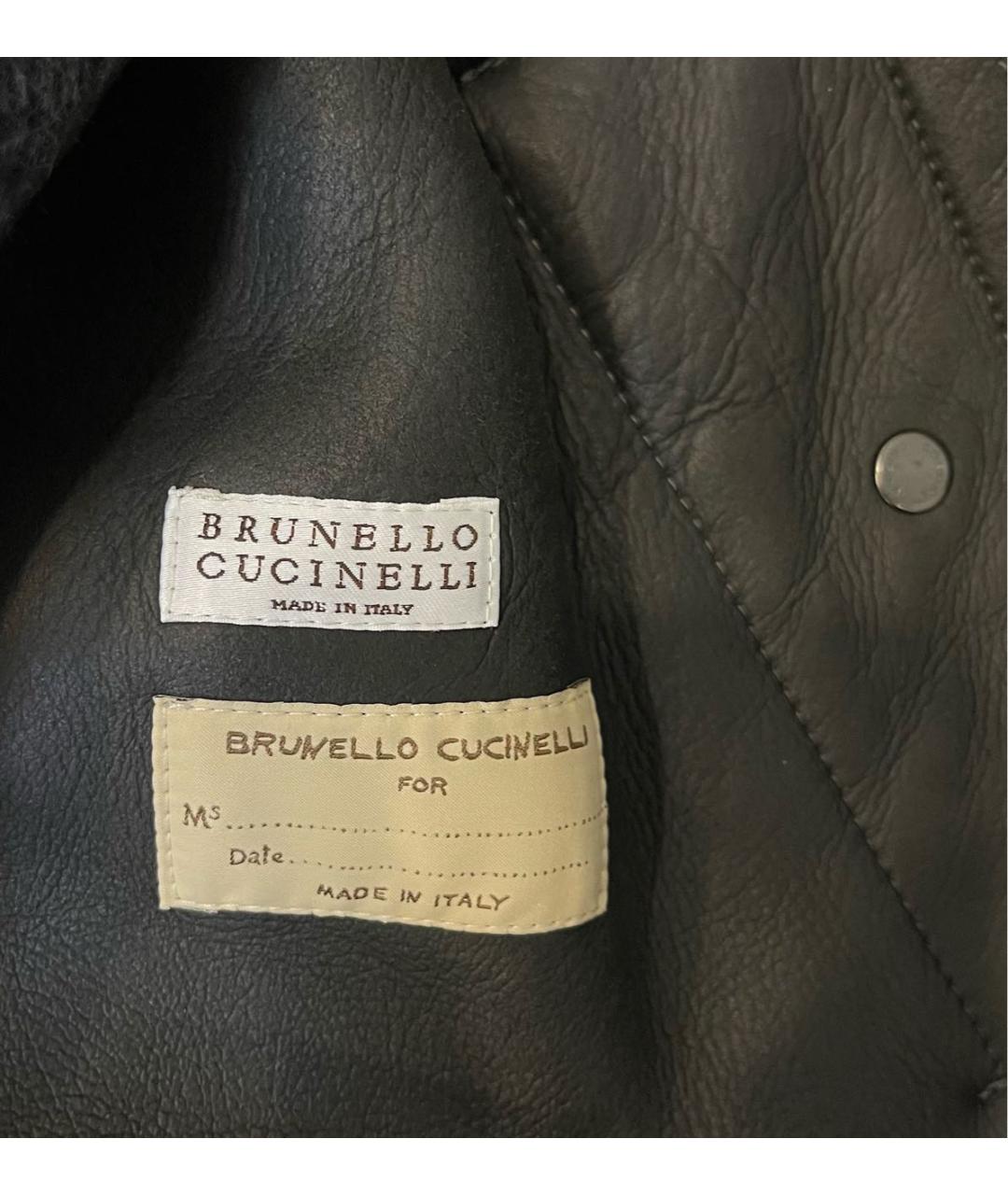 BRUNELLO CUCINELLI Антрацитовая шерстяная дубленка, фото 6