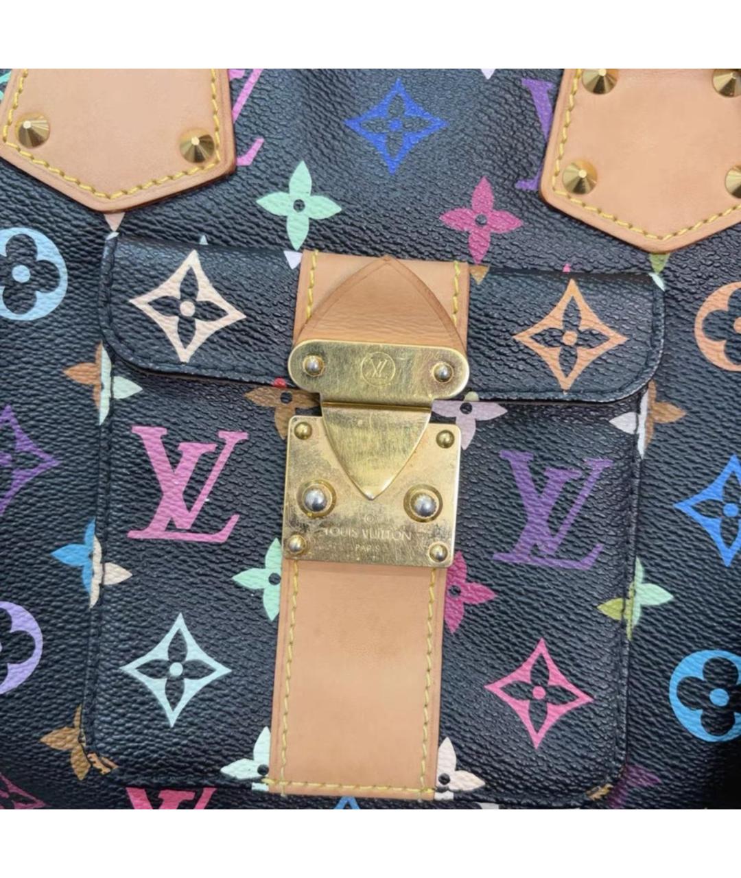 LOUIS VUITTON Черная кожаная сумка с короткими ручками, фото 4