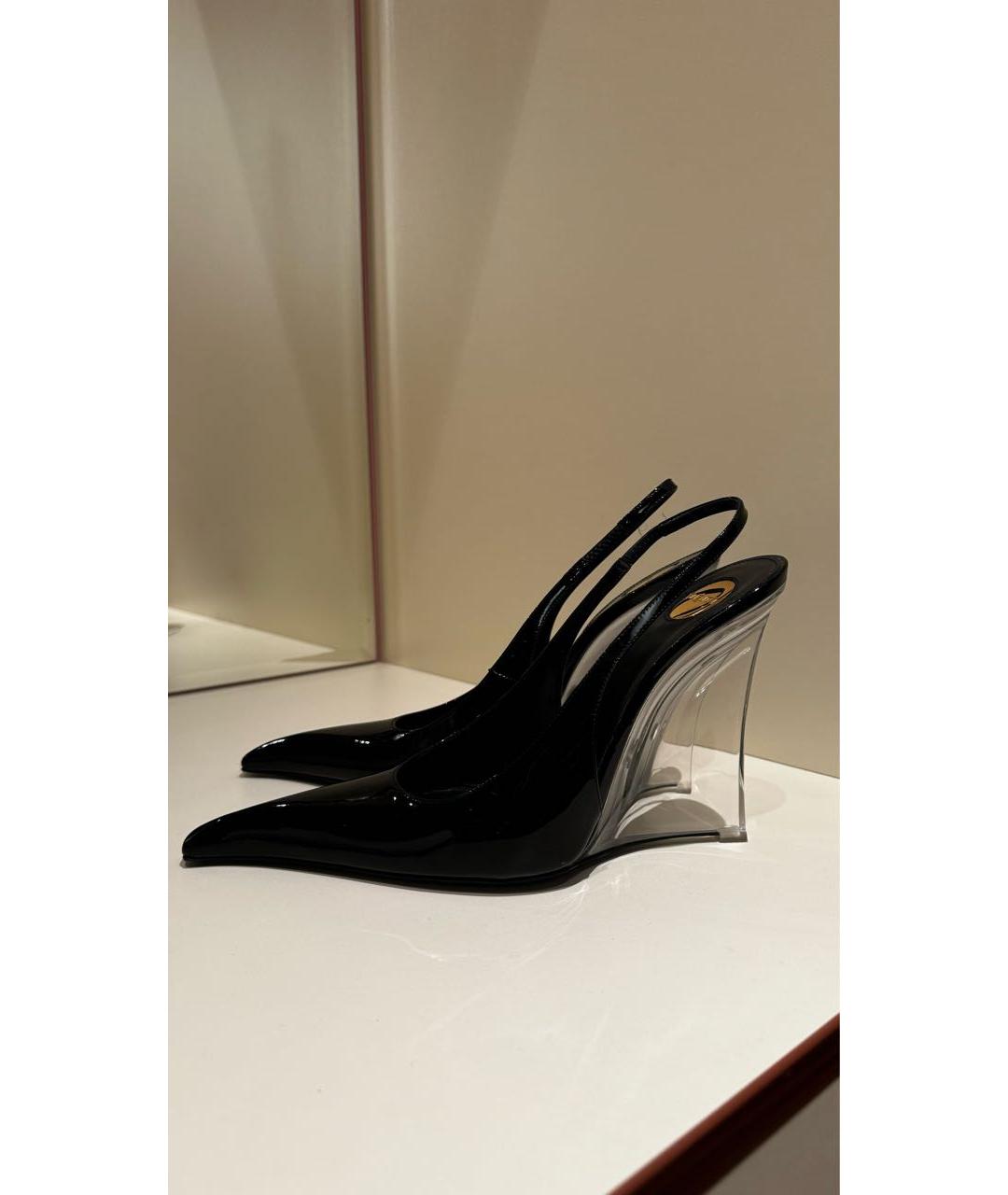 SAINT LAURENT Черные туфли из лакированной кожи, фото 6