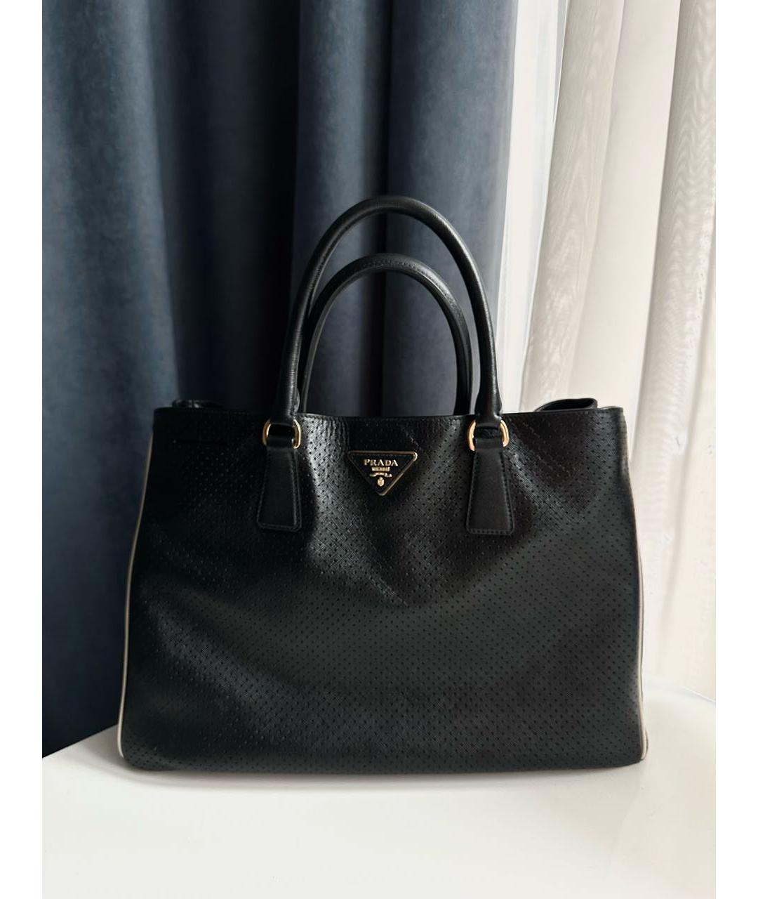 PRADA Черная кожаная сумка тоут, фото 8