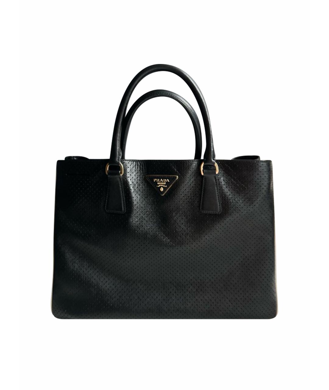 PRADA Черная кожаная сумка тоут, фото 1