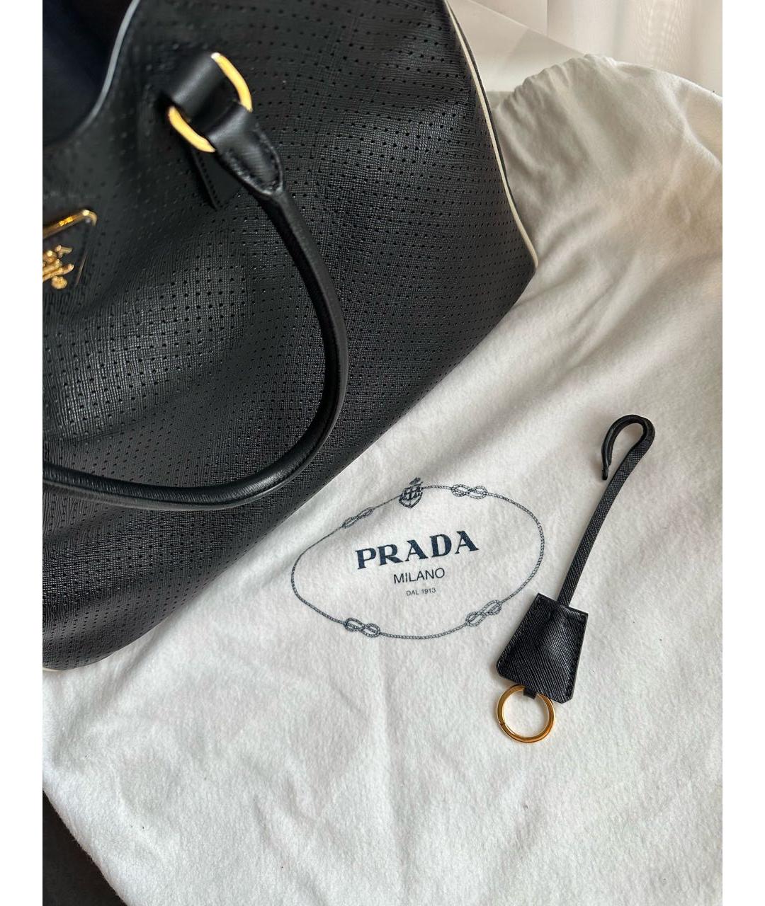 PRADA Черная кожаная сумка тоут, фото 6