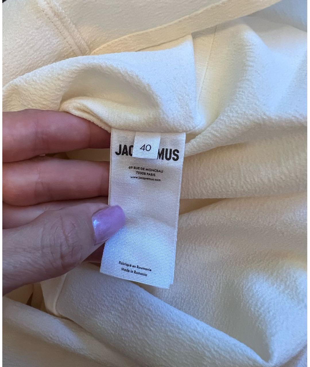 JACQUEMUS Бежевое шерстяное платье, фото 8