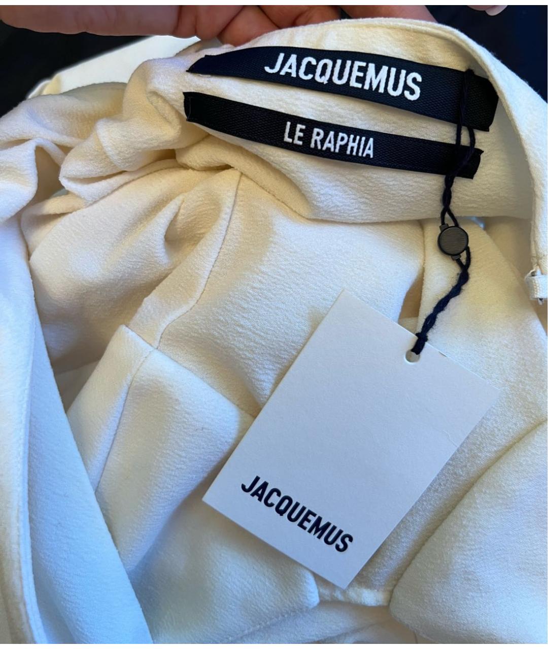 JACQUEMUS Бежевое шерстяное платье, фото 7
