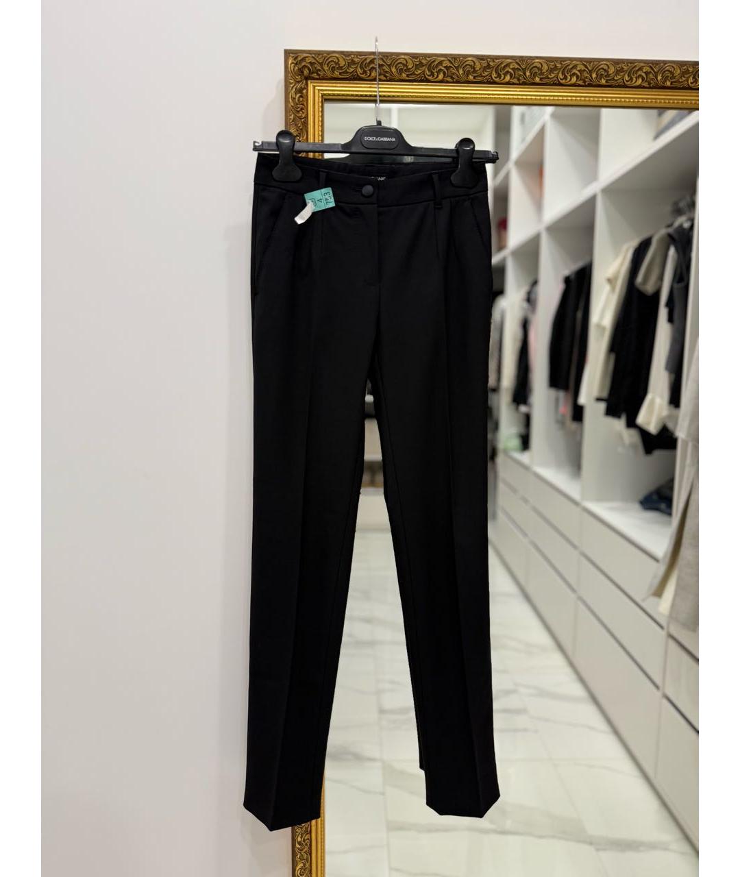 DOLCE&GABBANA Черные шерстяные брюки узкие, фото 2