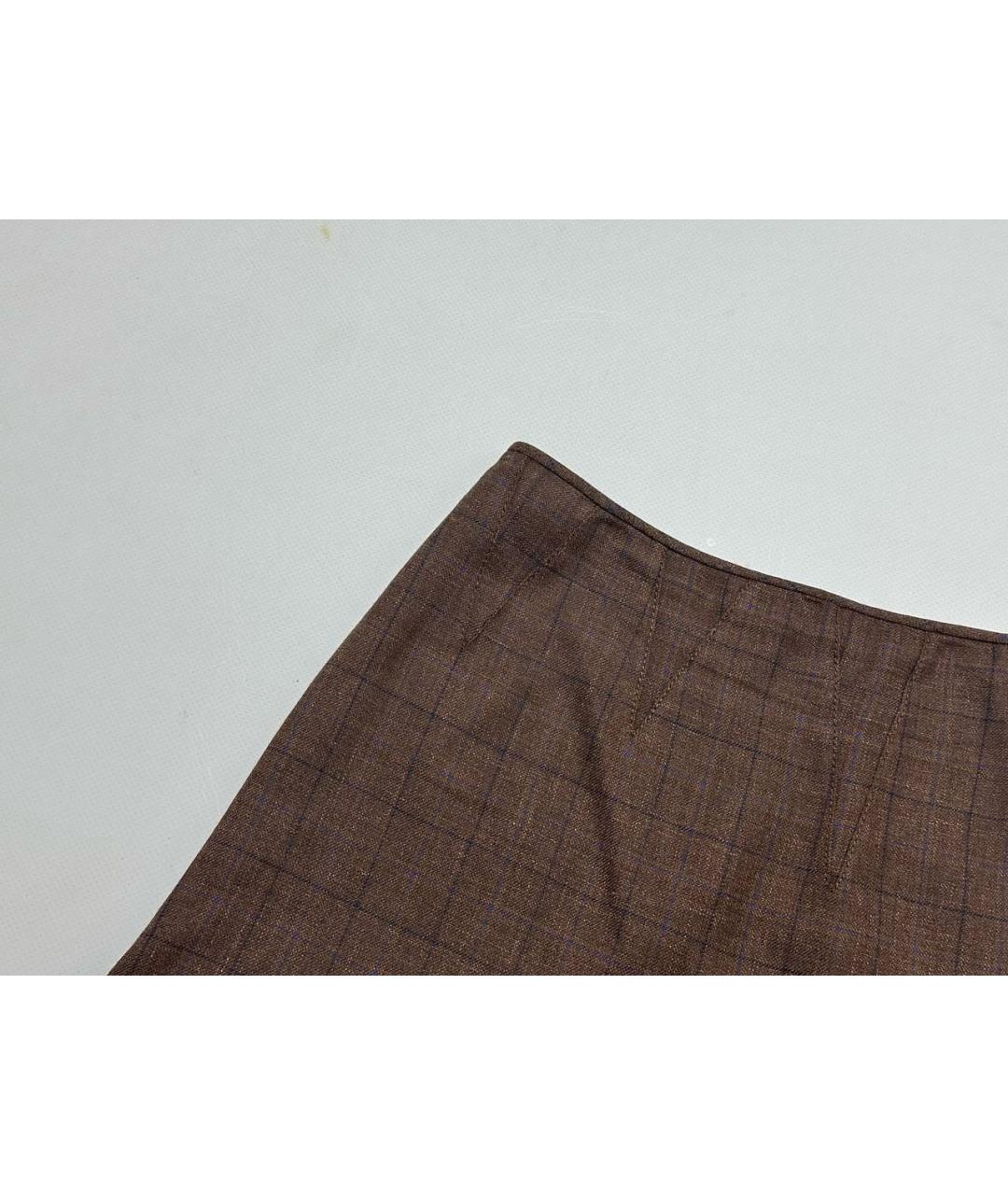 CHRISTIAN DIOR Коричневая шелковая юбка макси, фото 2