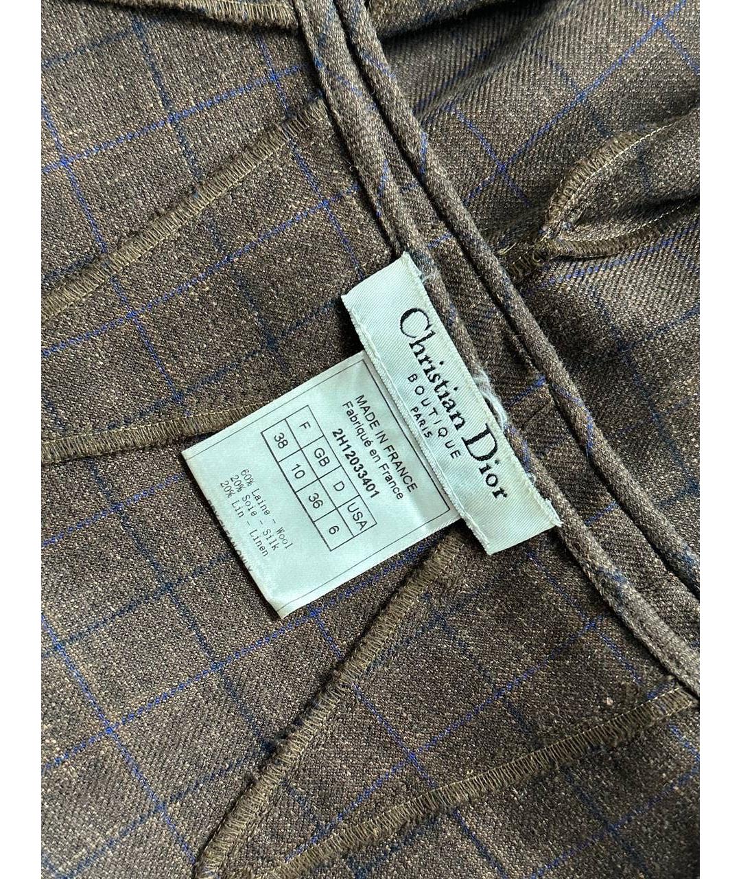 CHRISTIAN DIOR Коричневая шелковая юбка макси, фото 4