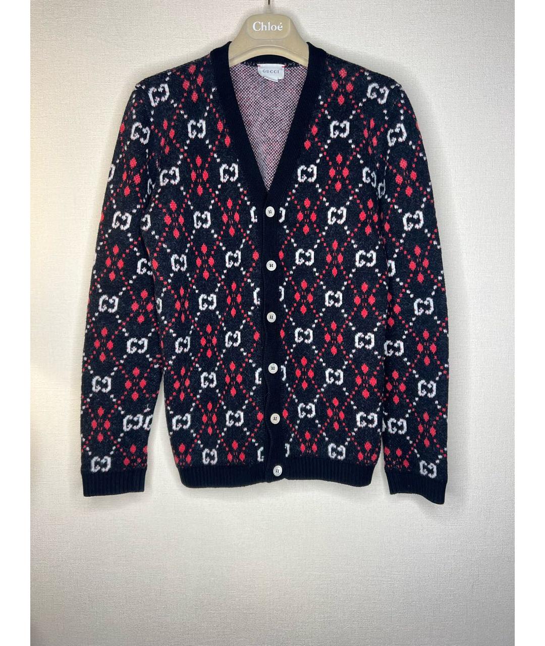 GUCCI Темно-синий шерстяной кардиган, фото 8