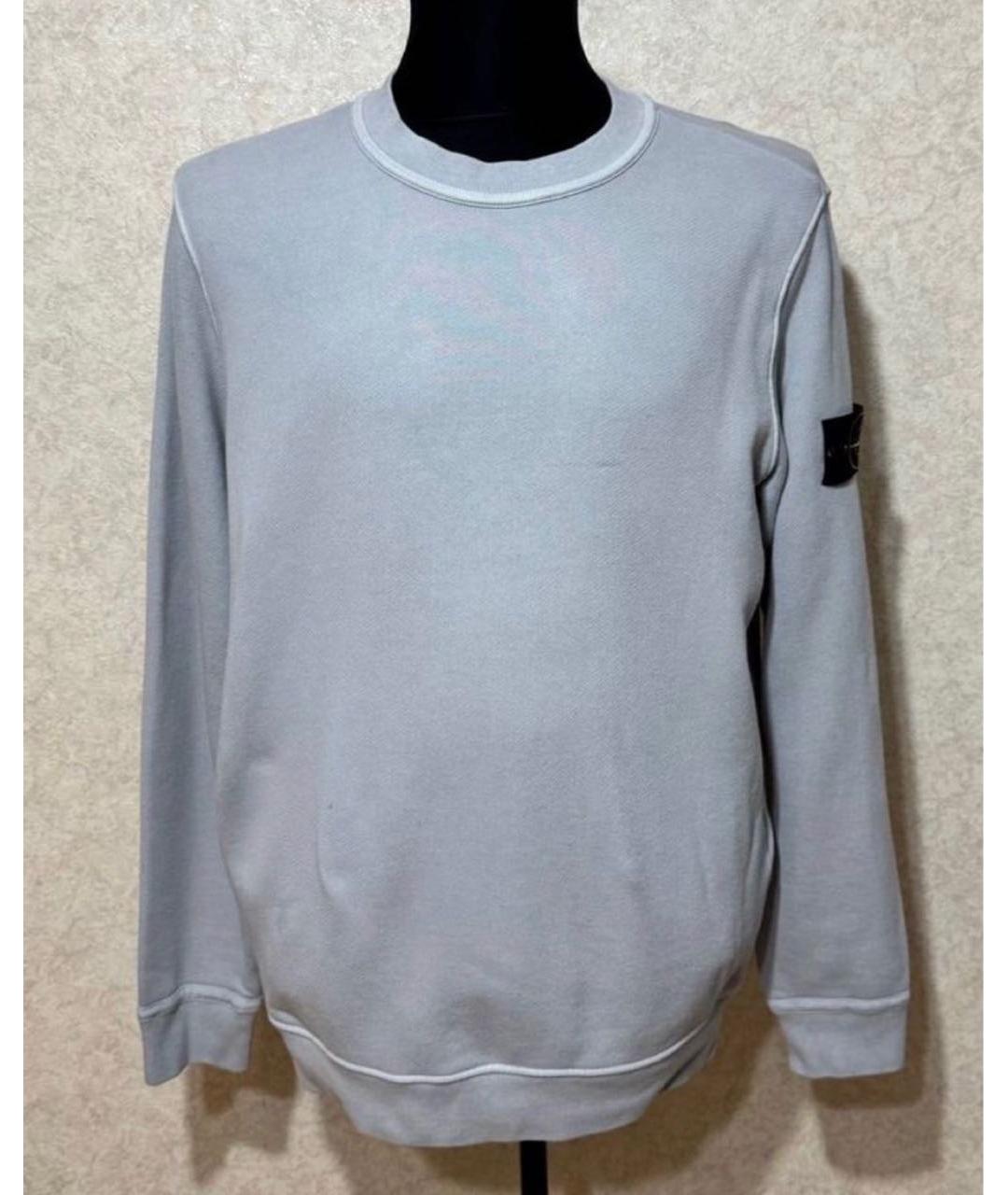 STONE ISLAND Серый хлопковый джемпер / свитер, фото 5