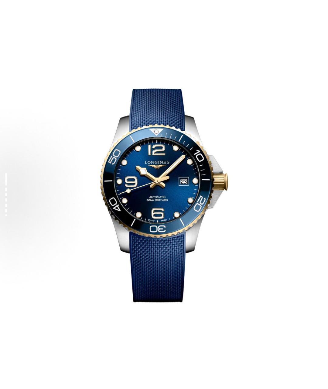 LONGINES Синие позолоченные часы, фото 5