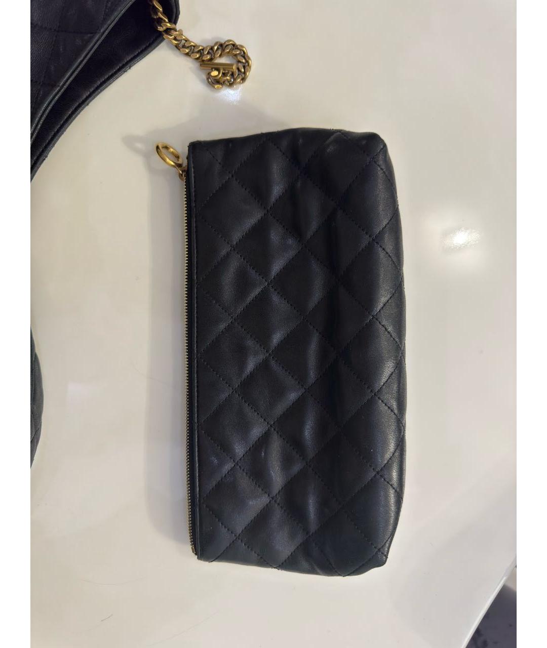 SAINT LAURENT Черная кожаная сумка тоут, фото 7