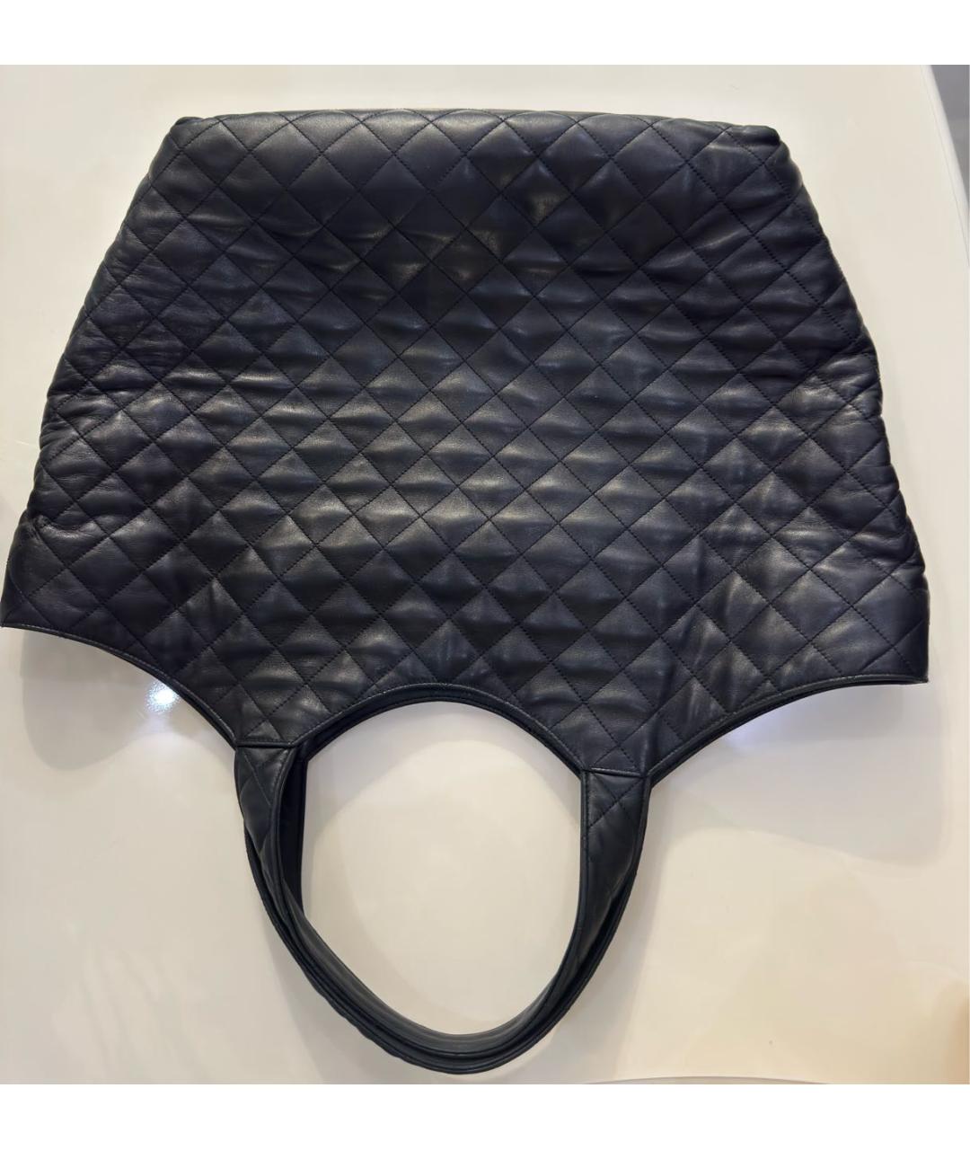 SAINT LAURENT Черная кожаная сумка тоут, фото 3