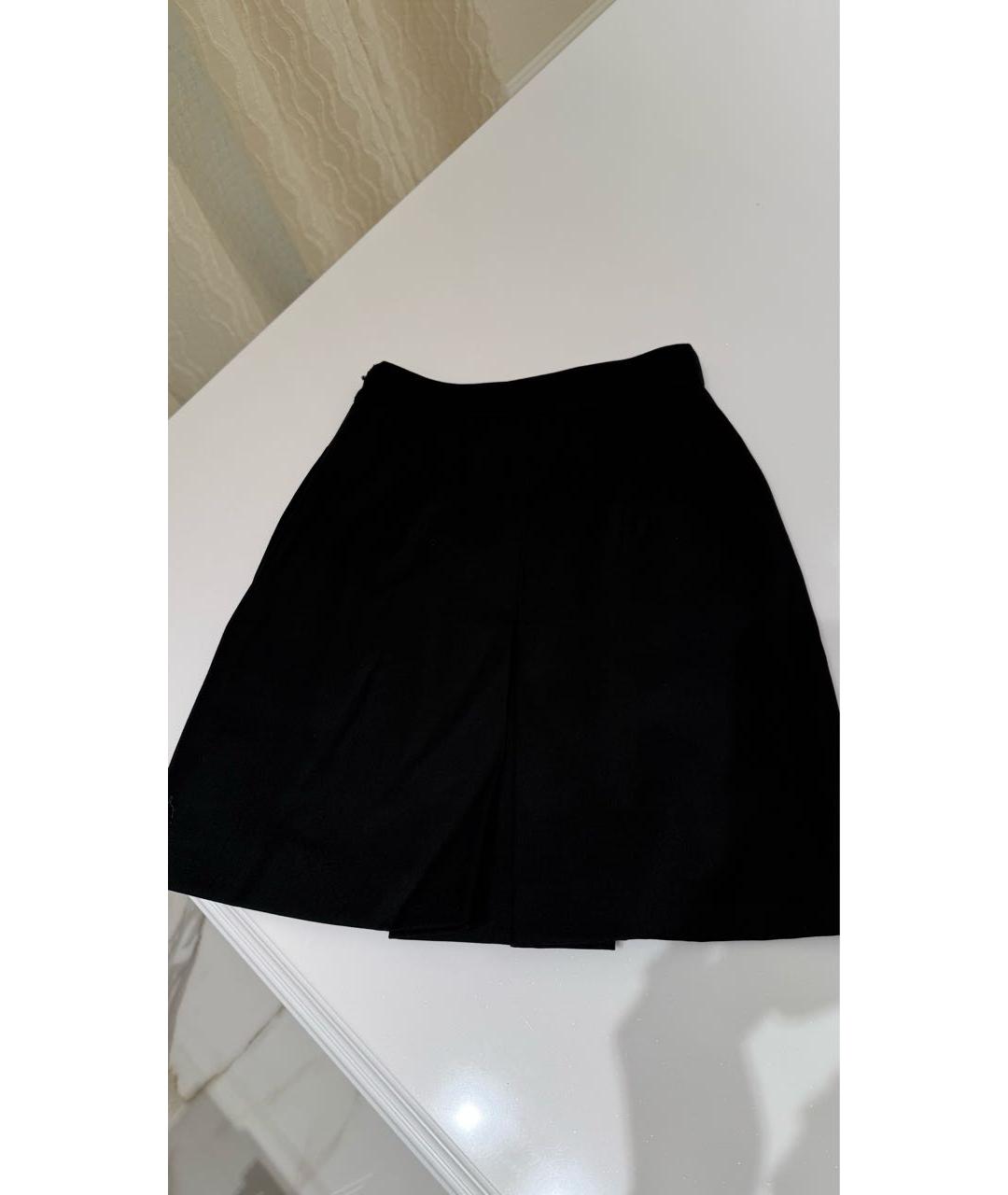 CELINE Черная вискозная юбка мини, фото 3