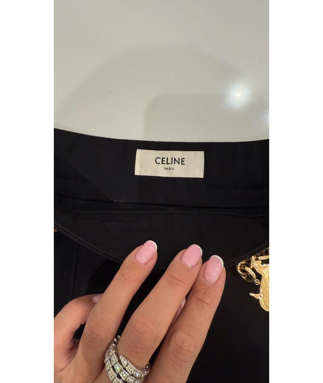 CELINE Черная вискозная юбка мини, фото 4