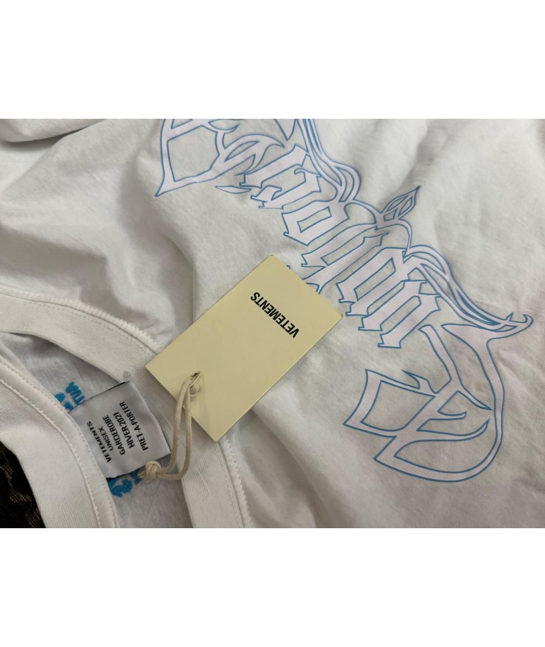 VETEMENTS Белая хлопковая футболка, фото 3