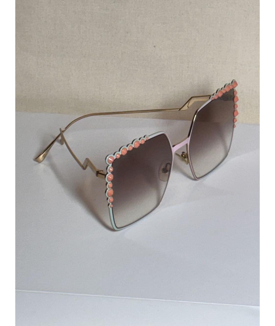 FENDI Коралловые металлические солнцезащитные очки, фото 7