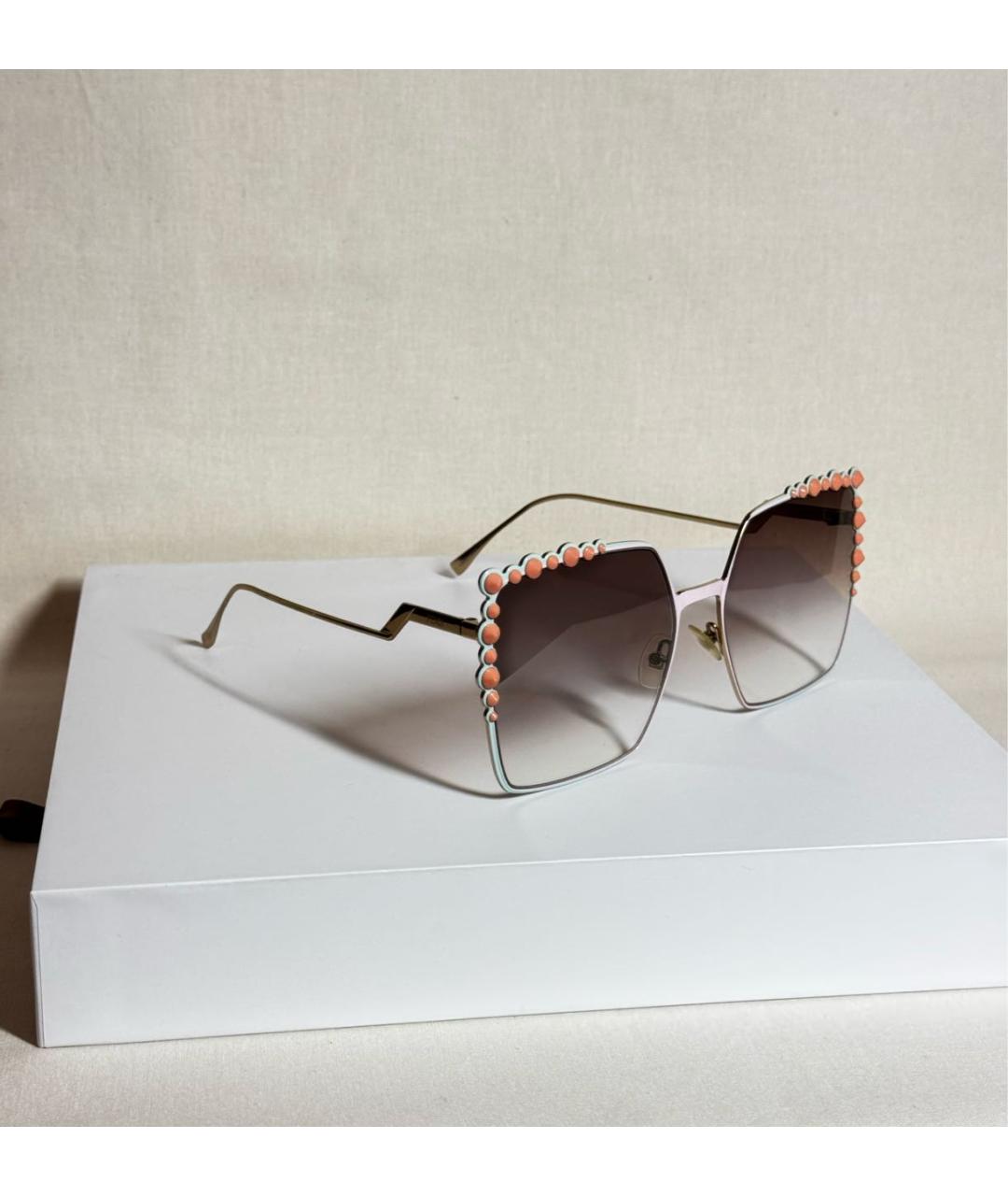FENDI Коралловые металлические солнцезащитные очки, фото 2
