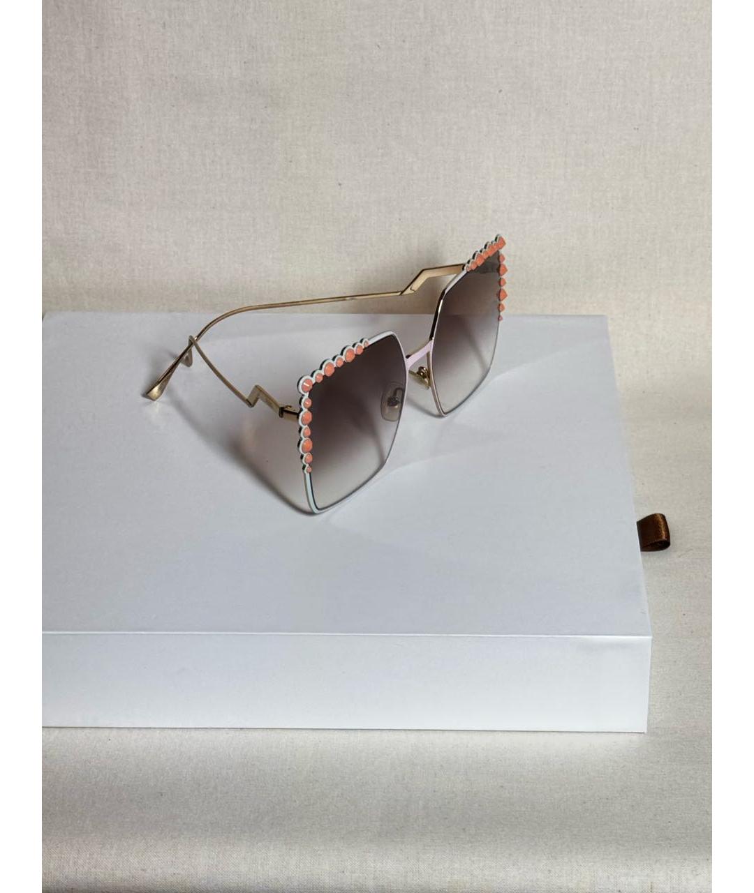 FENDI Коралловые металлические солнцезащитные очки, фото 5