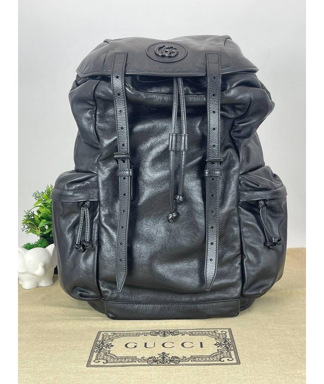 GUCCI Черный кожаный рюкзак, фото 5
