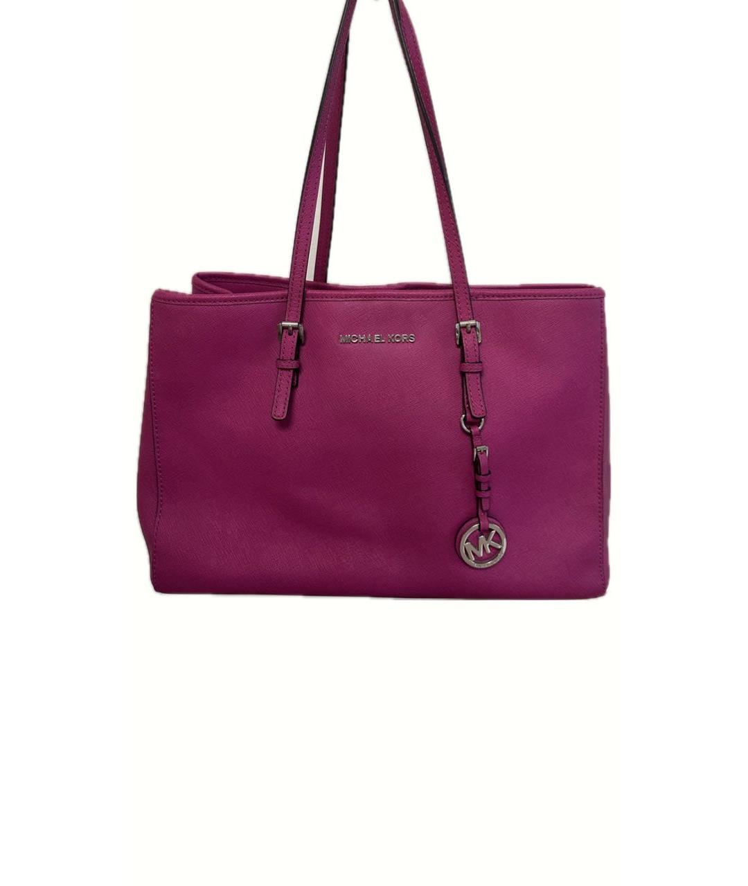 MICHAEL MICHAEL KORS Фуксия кожаная сумка тоут, фото 5