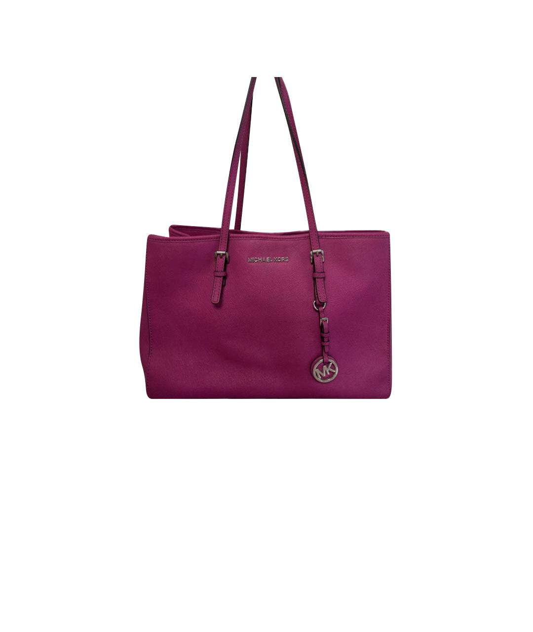 MICHAEL MICHAEL KORS Фуксия кожаная сумка тоут, фото 6