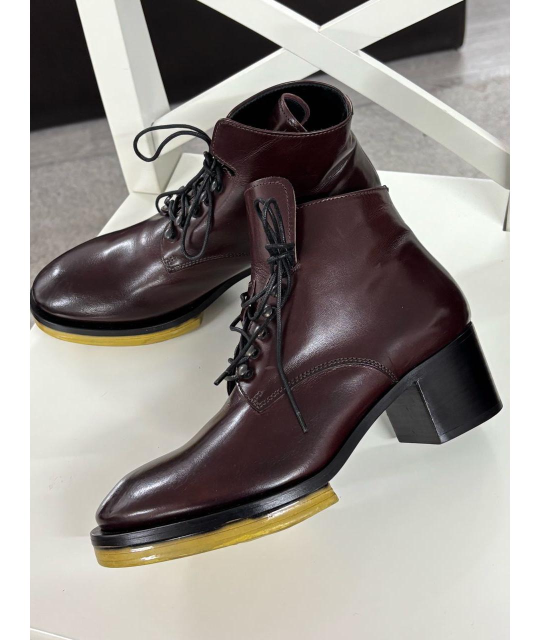 OFFICINE CREATIVE Бордовые кожаные ботильоны, фото 5