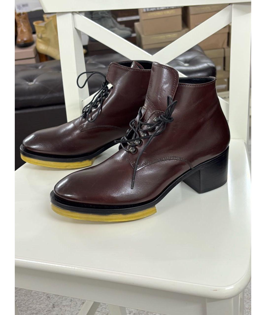 OFFICINE CREATIVE Бордовые кожаные ботильоны, фото 3